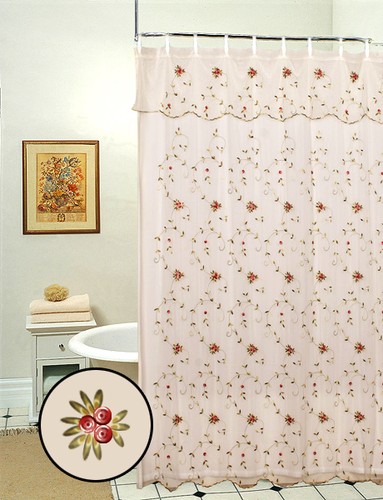 Tenda doccia rosa - , pizzo