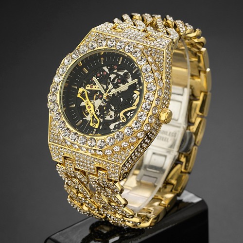 Orologio uomo lusso hip hop - uomo,