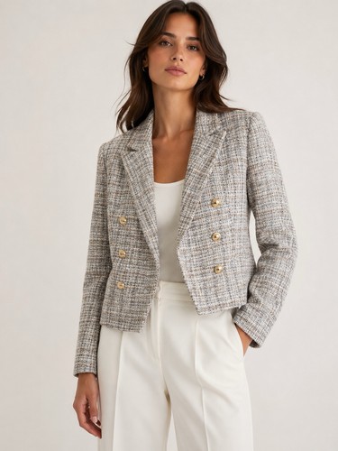 Blazer doppiopetto zara tweed - doppiopetto,