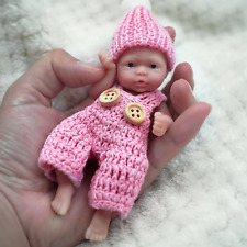 Mini Bambole Reborn Baby che dormono silicone corpo intero bambina 4,5 pollici miniatura bambino