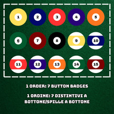 Set 7 Distintivi a Bottone