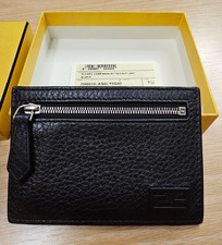 FENDI Black Textured Leather