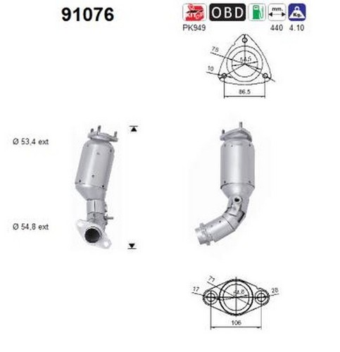Cv catalizzatore per - 69, kw
