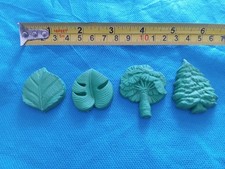 x4 GOMME GOMMINE da COLLEZIONE Vintage ERASER Anni 80s Rare FOGLIE PIANTE ALBERI