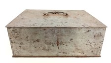 CASSAFORTE ART DECO' IN METALLO DA TAVOLO PER DOCUMENTI CON SERRATURA NOVECENTO