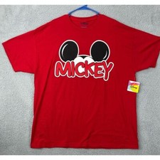 T-shirt Disney Topolino adulto 2XL rossa 100% cotone maglietta manica corta uomo NUOVA