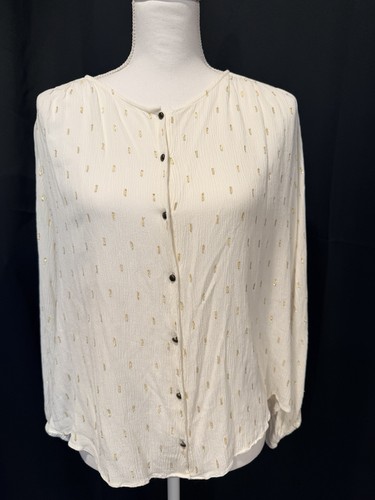 Blusa zara donna bianco oro - xl,