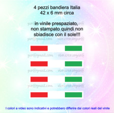 BANDIERA ITALIA 4 X ADESIVI STIKER BANDIERA ITALIANA PER AUTO, MOTO, TUNING