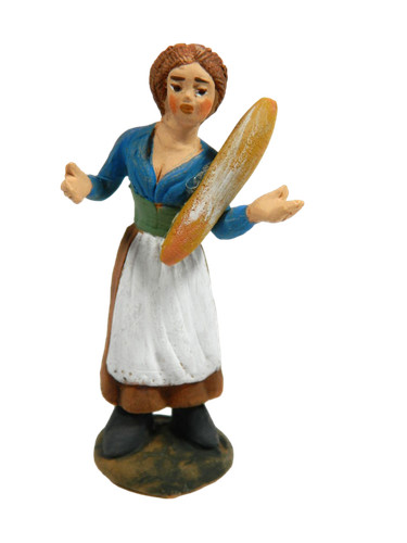 Donna con pane in - pane, cm