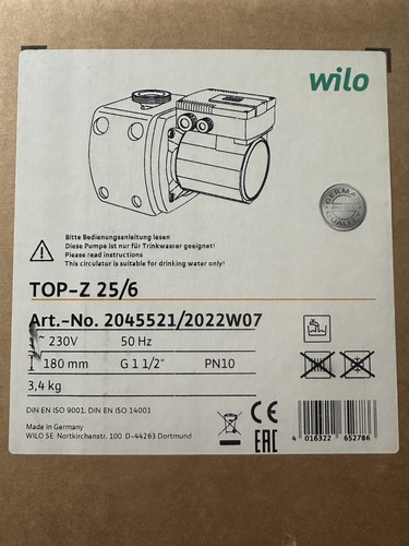 Circulateur wilo top 6 - top-z, 25/6