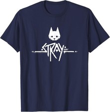 T-shirt testa di gatto randagio e logo