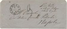 Barcellona Pozzo di Gotto 3 ottobre 1863 – Lettera per Napoli con bolli di trans