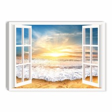 Mare e finestra 3 - quadro moderno su tela 70x50 soggiorno camera da letto