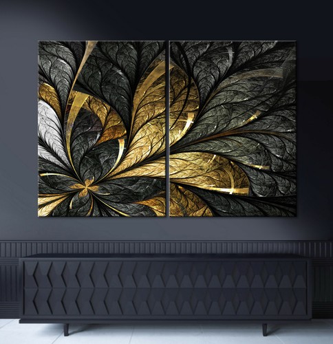 Foglia oro astratto quadro - foglia,