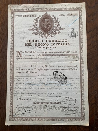 Certificato debito pubblico - di,