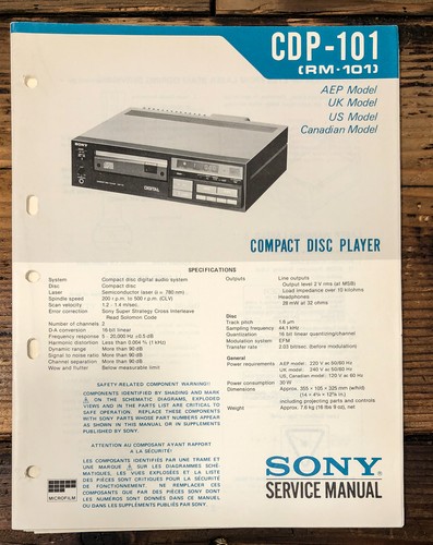 Sony cdp 101 - sony, cd