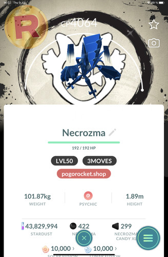 Shiny necrozma lvl50 - necrozma, 3moves