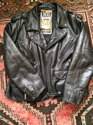Diesel giacca pelle nera moto - diesel,