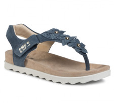 Sandali piatti Primigi ragazze più grandi EU 35 UK 2,5 blu chiaro scamosciati floreali con gancio