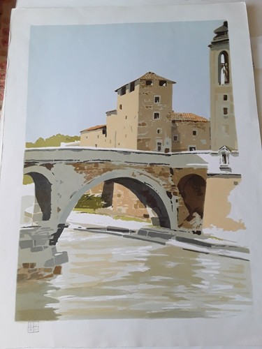 Serigrafia aldo riso isola - riso, "