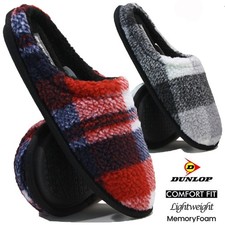PANTOFOLE DA UOMO DUNLOP MEMORY FOAM FODERATE MULES SCARPE INVERNALI CALDE ACCOGLIENTI MISURA