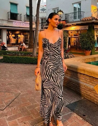 Zara abito donna lungo con - abito,