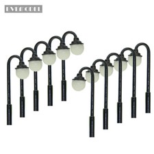 LYM23 10pcs Model Railway 1:200 Lamp Post Street Lights Z Scale Warm LEDs