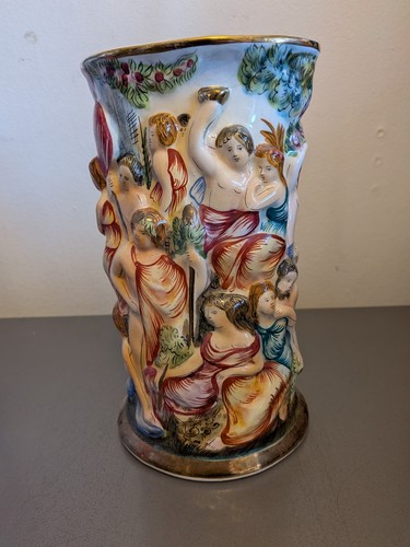 Vintage capodimonte italy vase - vintage,