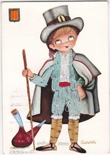 CARTOLINA RICAMATA - COSTUME SPAGNA - ESPANA - CASTANER - VIAGG. 1976 -921-