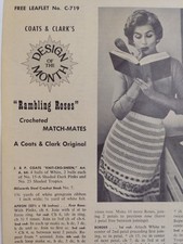 Grembiule Rambling Roses uncinetto modello C 719 volantino vintage cappotti e cravatta Clarks