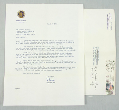Pete wilson signed 1972 - wilson,
