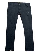 Jeans skinny uomo nero denim