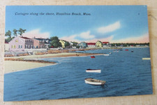 VTG Postcard  COTTAGES ALONG THE SHORE HAMILTON BEACH MA  unused #411