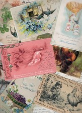 ORNITOLOGIA splendido lotto 15 cartoline formato piccolo spedite dal 1899 - ORI