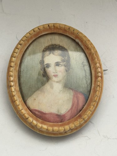 Antica spilla dipinta mano - spilla,