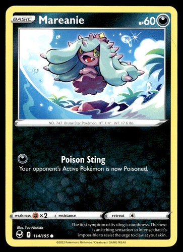 Carta pokemon mareanie 114 195 - carta, 114/195