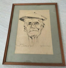 Daniel Schinasi " Tonino Venditore di Semi " Ritratto su carta cm 45x 35