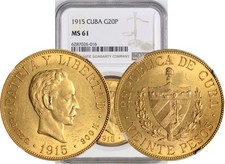 1915 Repubblica oro 20 pesos