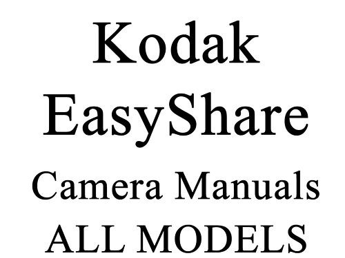 Kodak easyshare guida - kodak, manuale