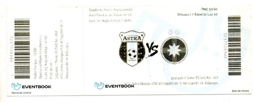 Biglietto roma astra giurgiu - roma,