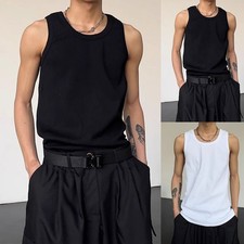 Gilet da uomo per attività sportive bodybuilding spiaggia vacanza stile collo ad O