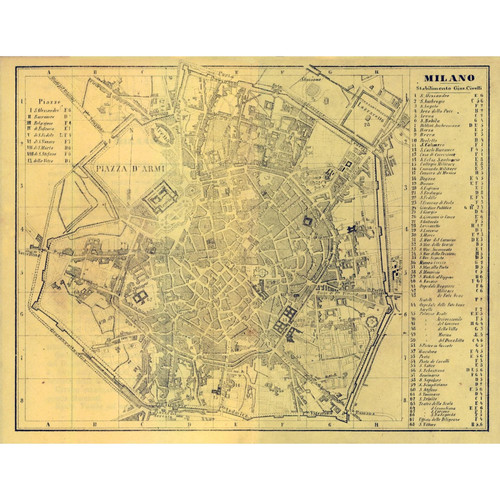 Mappa storica milano - mappa,