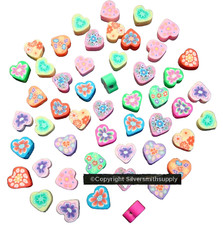 PERLINE CUORE 50 perline fimo