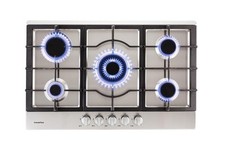 PremierTech Piano Cottura 5 fuochi Gas 75cm Inox Supporti Ghisa Incasso PC5G75