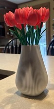 Vaso bianco tulipani rosa 8
