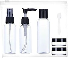 SET CONTENITORI VIAGGIO AEREO ASTUCCIO SACCHETTO ERMETICO TRASPARENTE FLACONI 