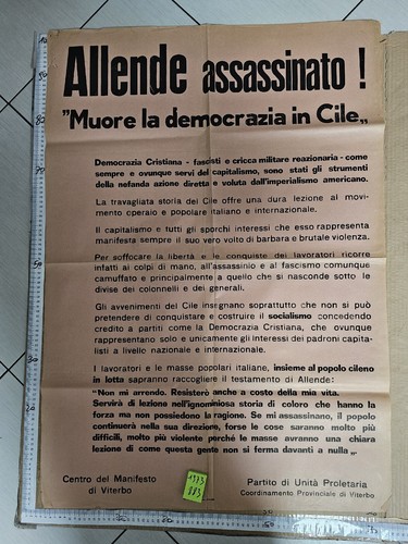 Manifesto cile democrazia 1973 - manifesto,