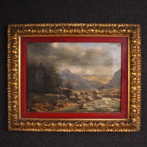 Dipinto paesaggio mucca