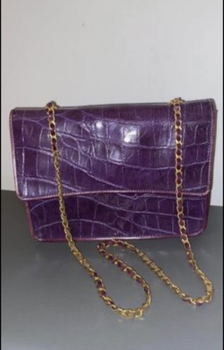 Borsa donna vera pelle viola - vera,
