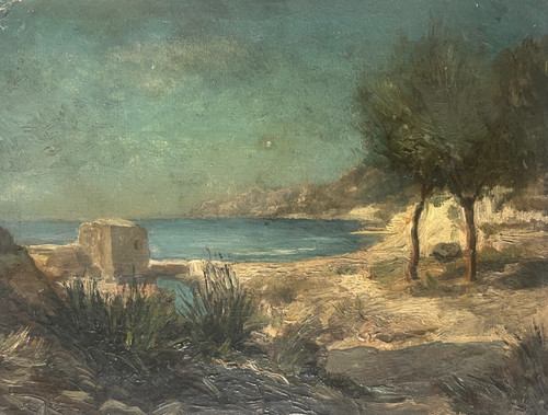 Antico dipinto olio - antico, a